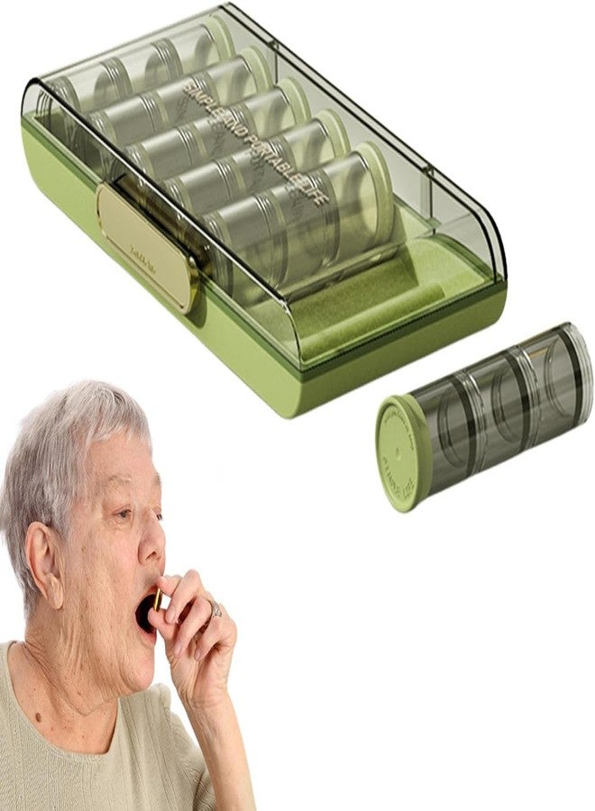 BACHUDO Large Weekly Pill Case 7 Day | Portable Pill Organizer 3 Times a Day Pill Box with 21 Compartments Box | Pill Holder Container for Vitamin,Medicine Pill Dispenser Supplement Holder,GREEN - Image 1